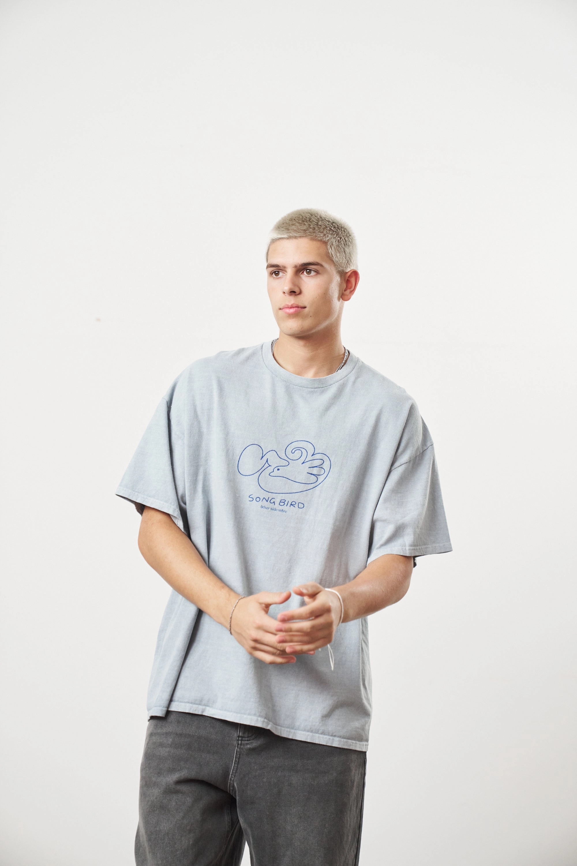 Abstract mystery Sustainable Fibers Other Side Store 'Song Bird' Vintage Washed Tee -
