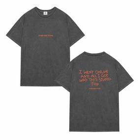 Other Side Store 'Stupid Top' Vintage Washed Tee - Black Midweight Knit SkinFriendlyFibers
