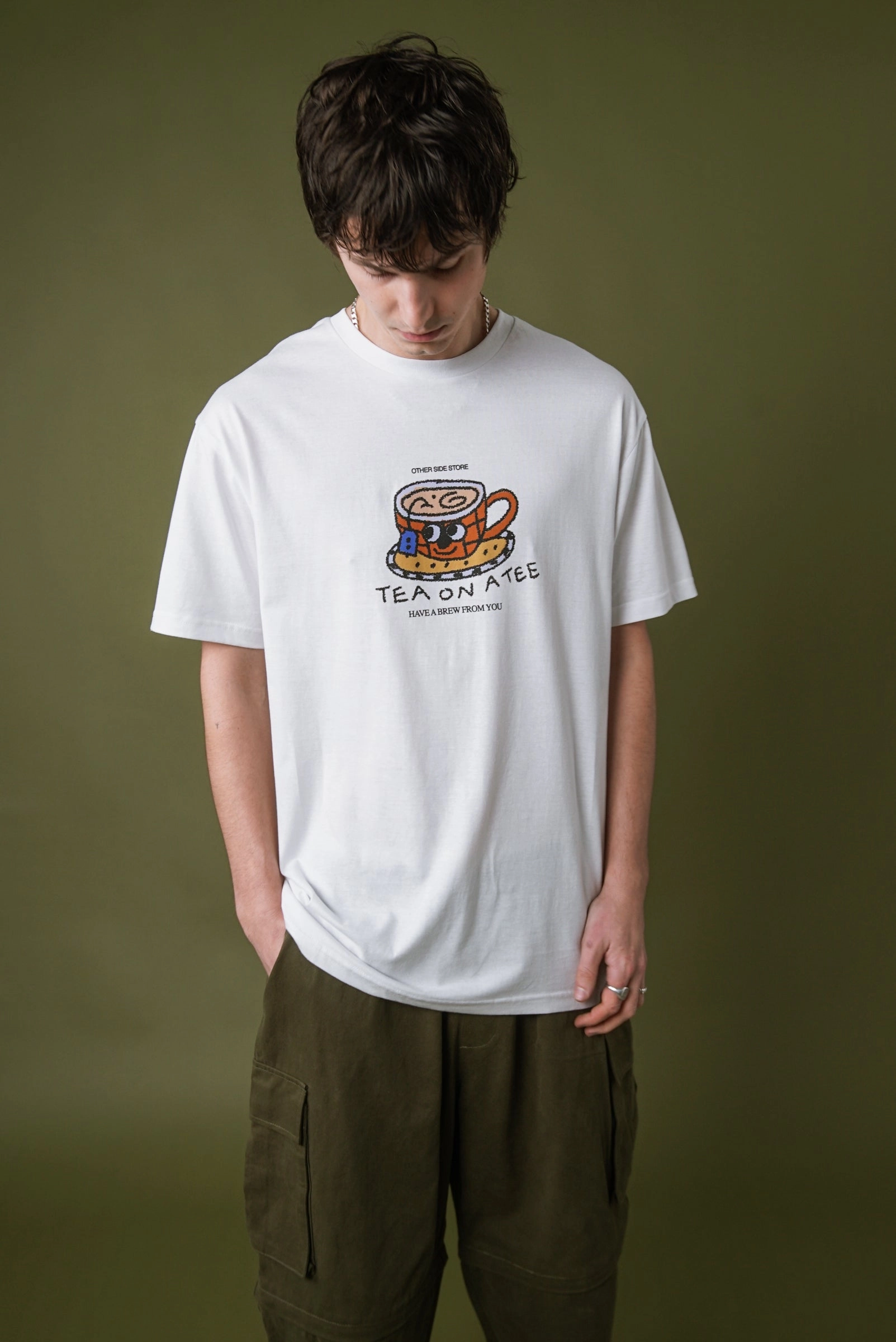 Other Side Store 'Tea on a Tee' Tee - White City Outfit NonRestrictive Cut