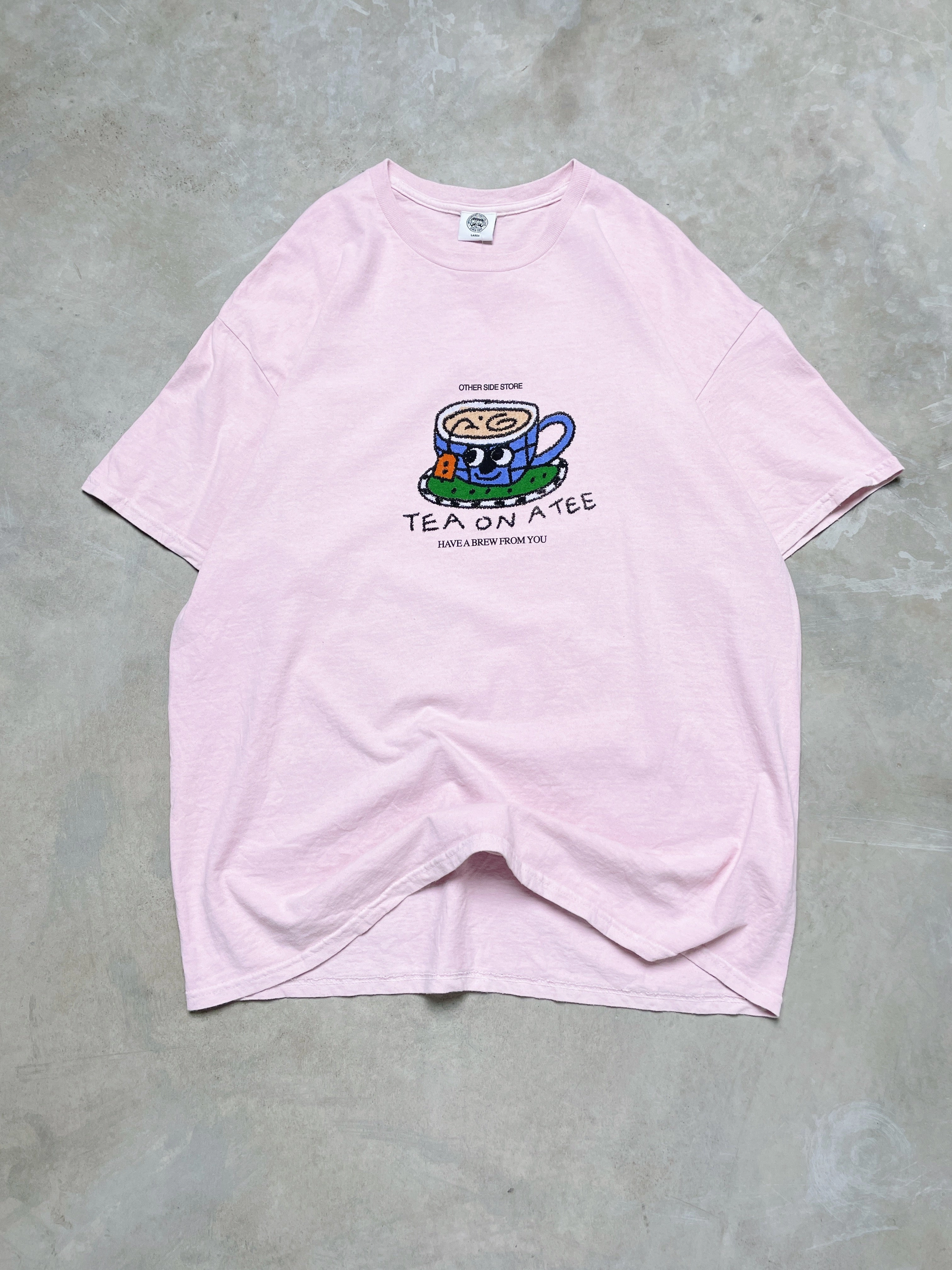 Other Side Store 'Tea on a Tee' Vintage Washed Tee - Light Pink ethical