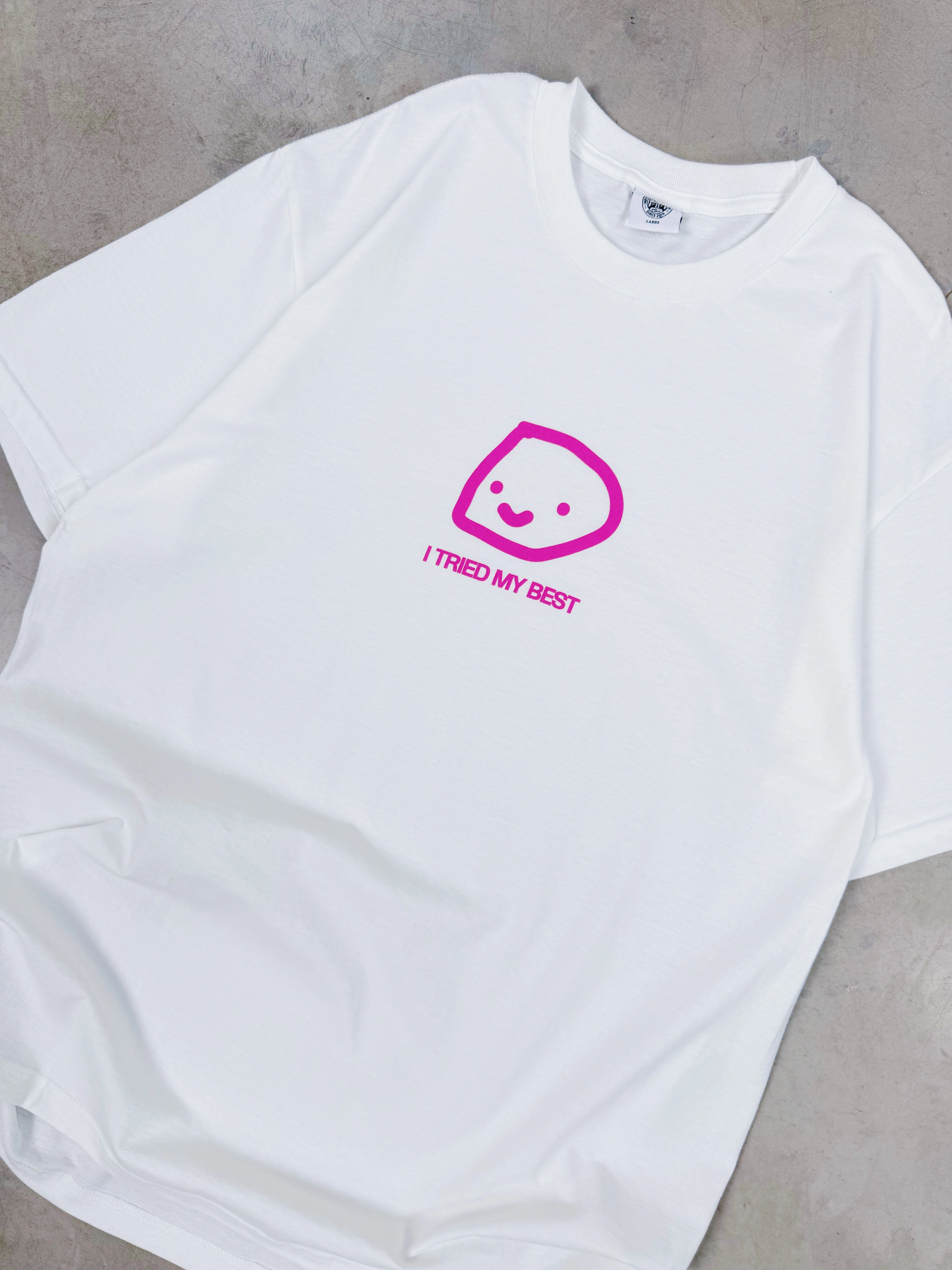 Low Profile Silhouette Other Side Store 'Tried My Best' Tee - White
