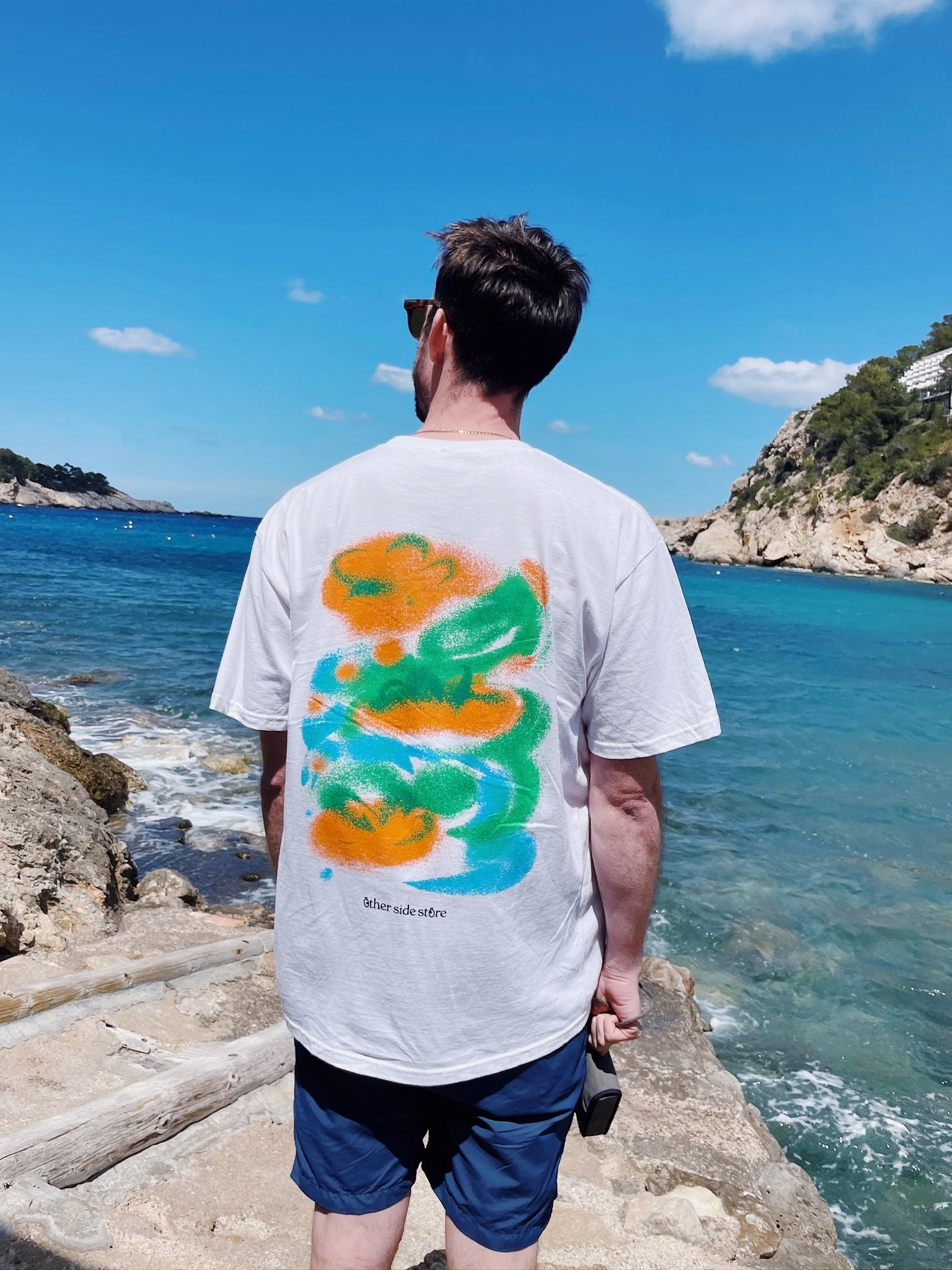 Other Side Store 'Tropical' Tee - White Relaxed Torso Fit adults'