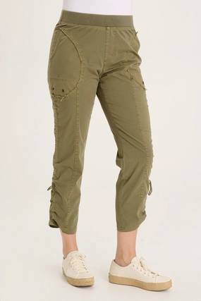 Otish Slim Poplin Crop Adjustable loop