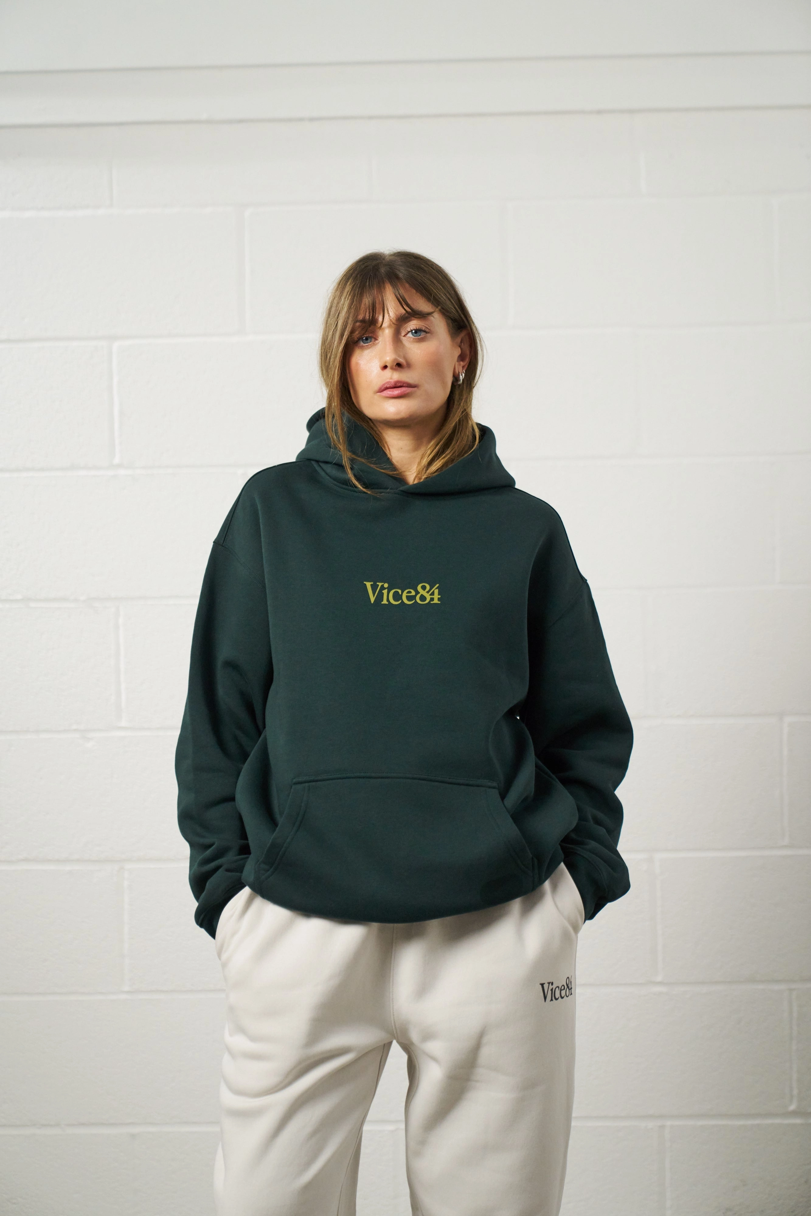 Vice 84 Premium Hoodie - Pine Green Running Gear City Feel