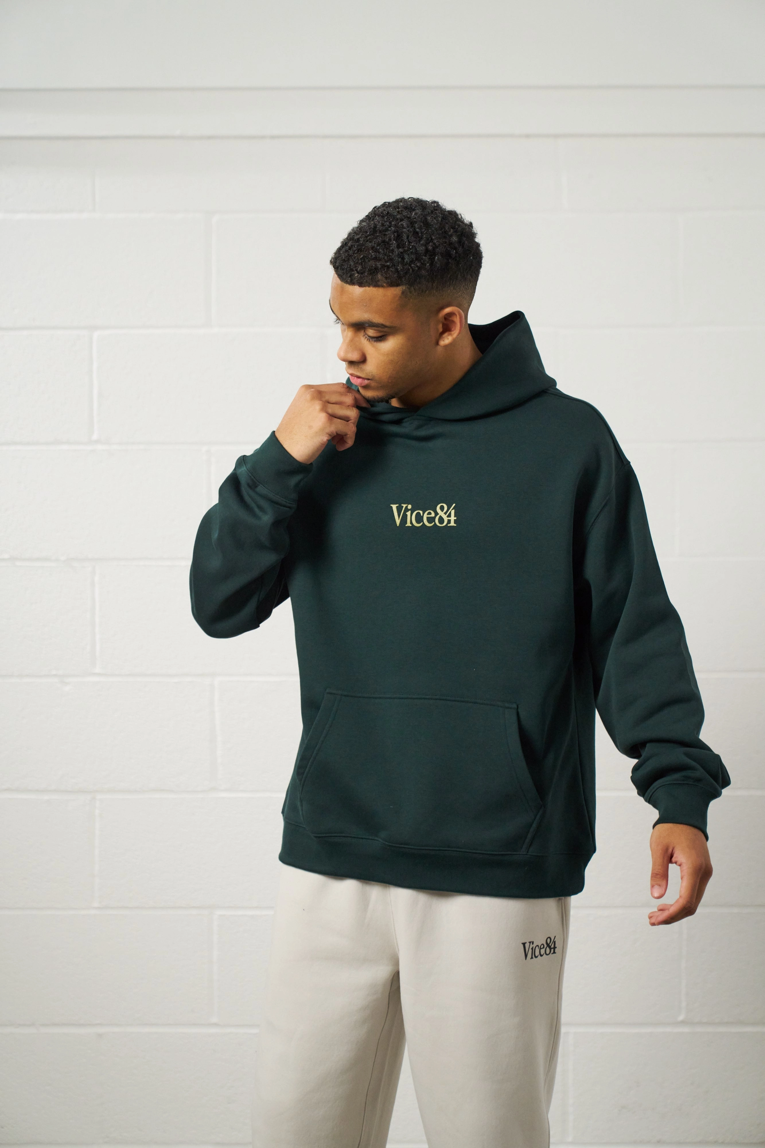mountain style All Season Staple Vice 84 Premium Hoodie - Pine Green
