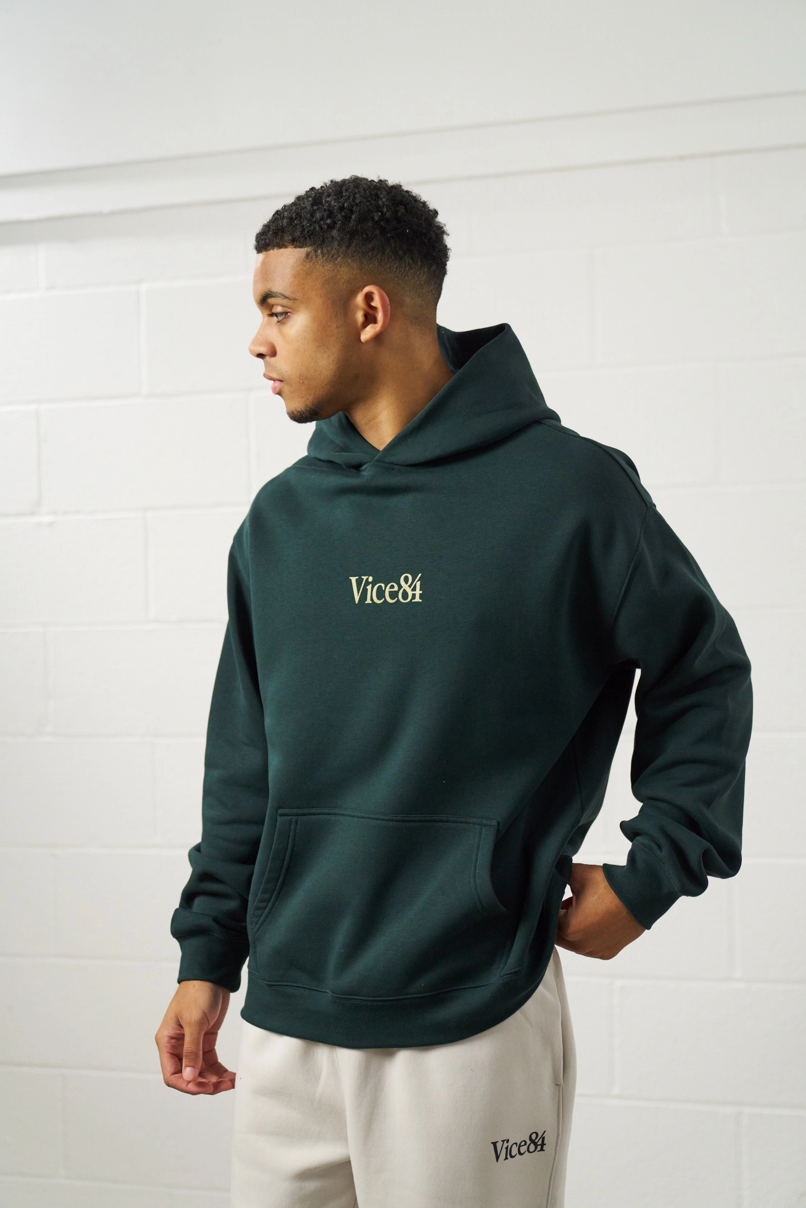 Removable Hood Vice 84 Premium Hoodie - Pine Green