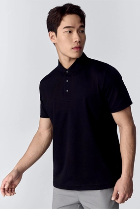 Office To Dinner Classic Top Softex Snap-Front Polo | Black BKFD01