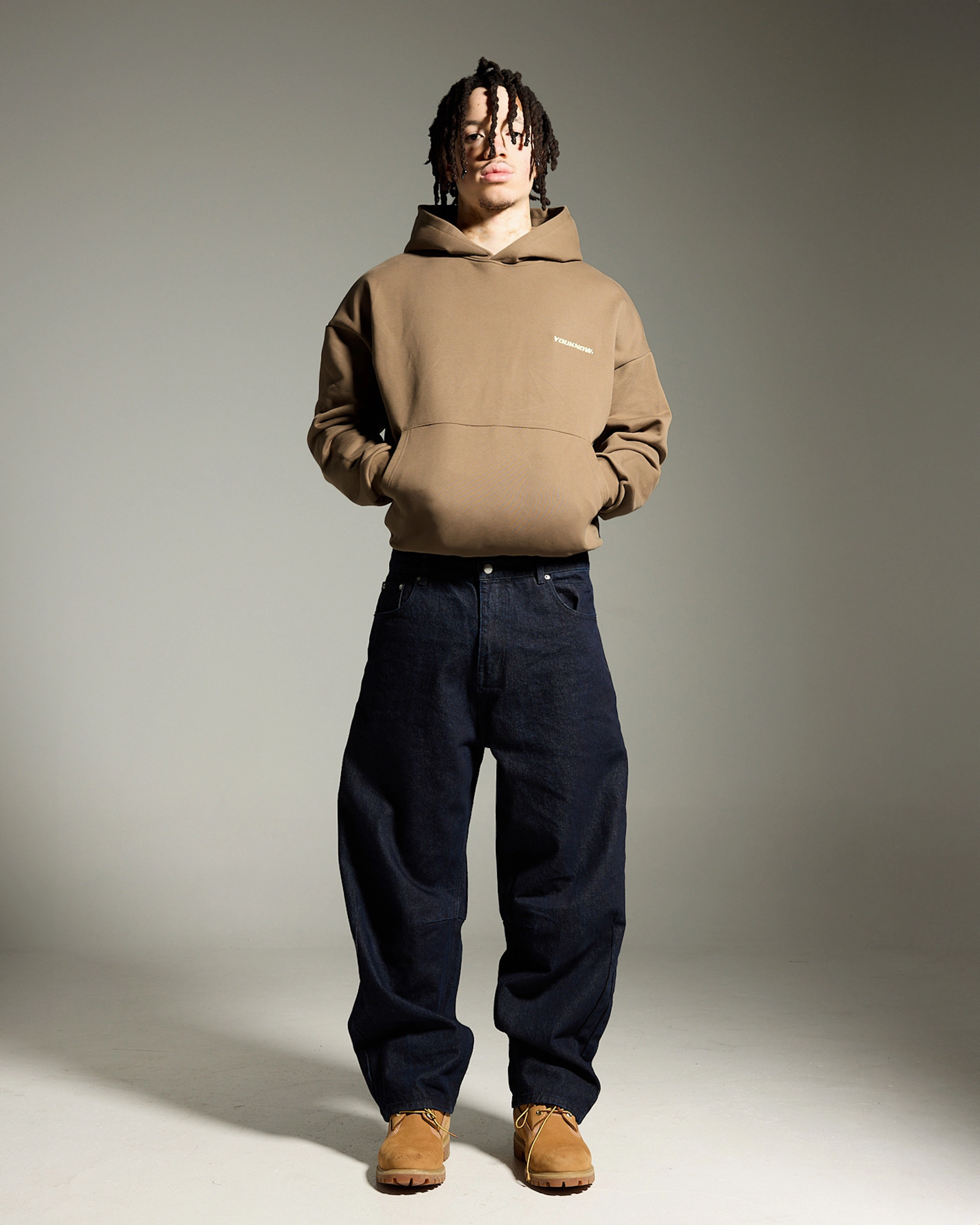 Minimalist Wardrobe Outline Icon Hoodie | Biscuit