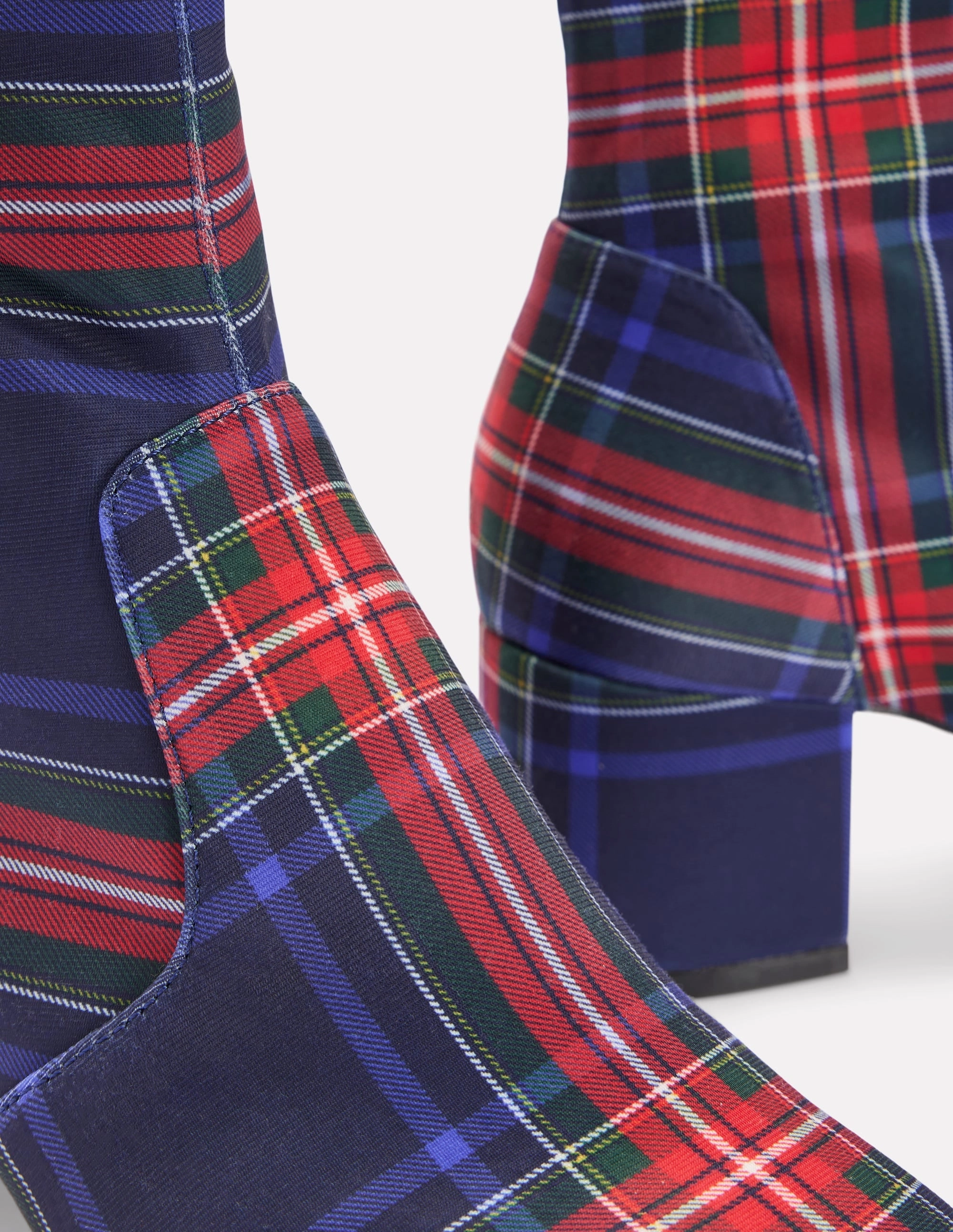 Stretch Ankle Boots-Tartan Thermal Core Rainy Day Commuter