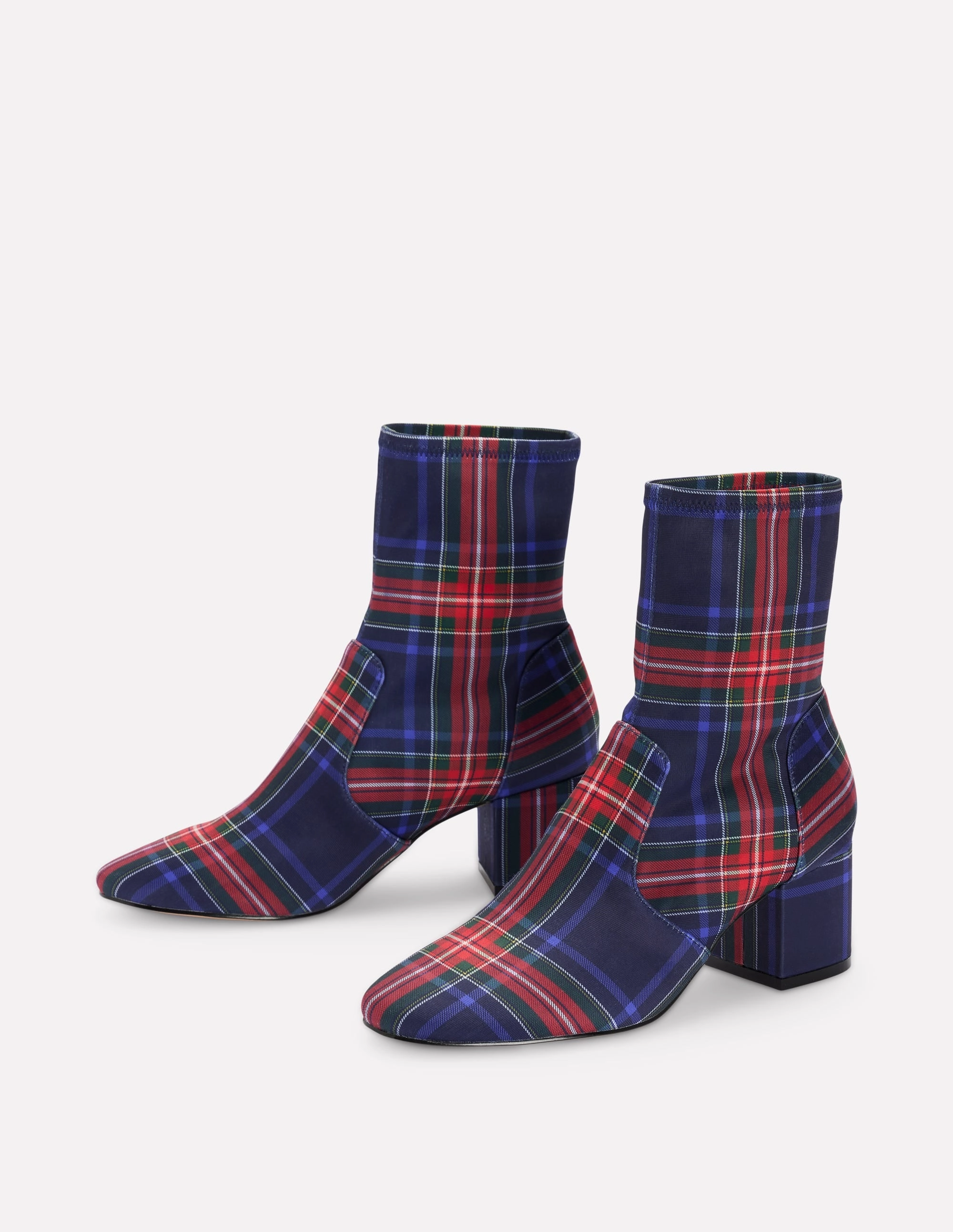 Sturdy Build Stretch Ankle Boots-Tartan