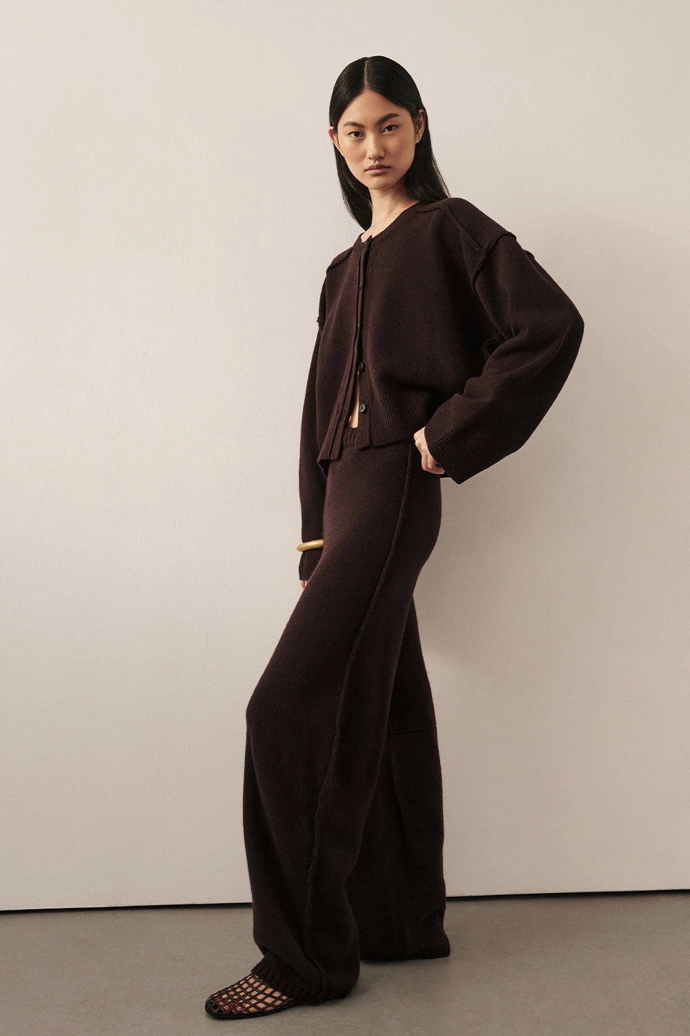 Performance Gear Quality Material PAIGE CHOC WOOL KNIT PANT