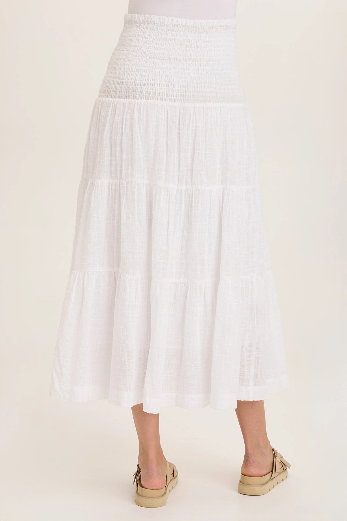 Paigene Gauze Tiered Skirt Polished Fit Unisex style