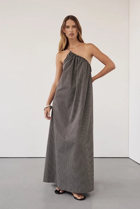 Sleek Layer Flow Ready PALMA BITTER CHOC SILK BLEND MIDI DRESS