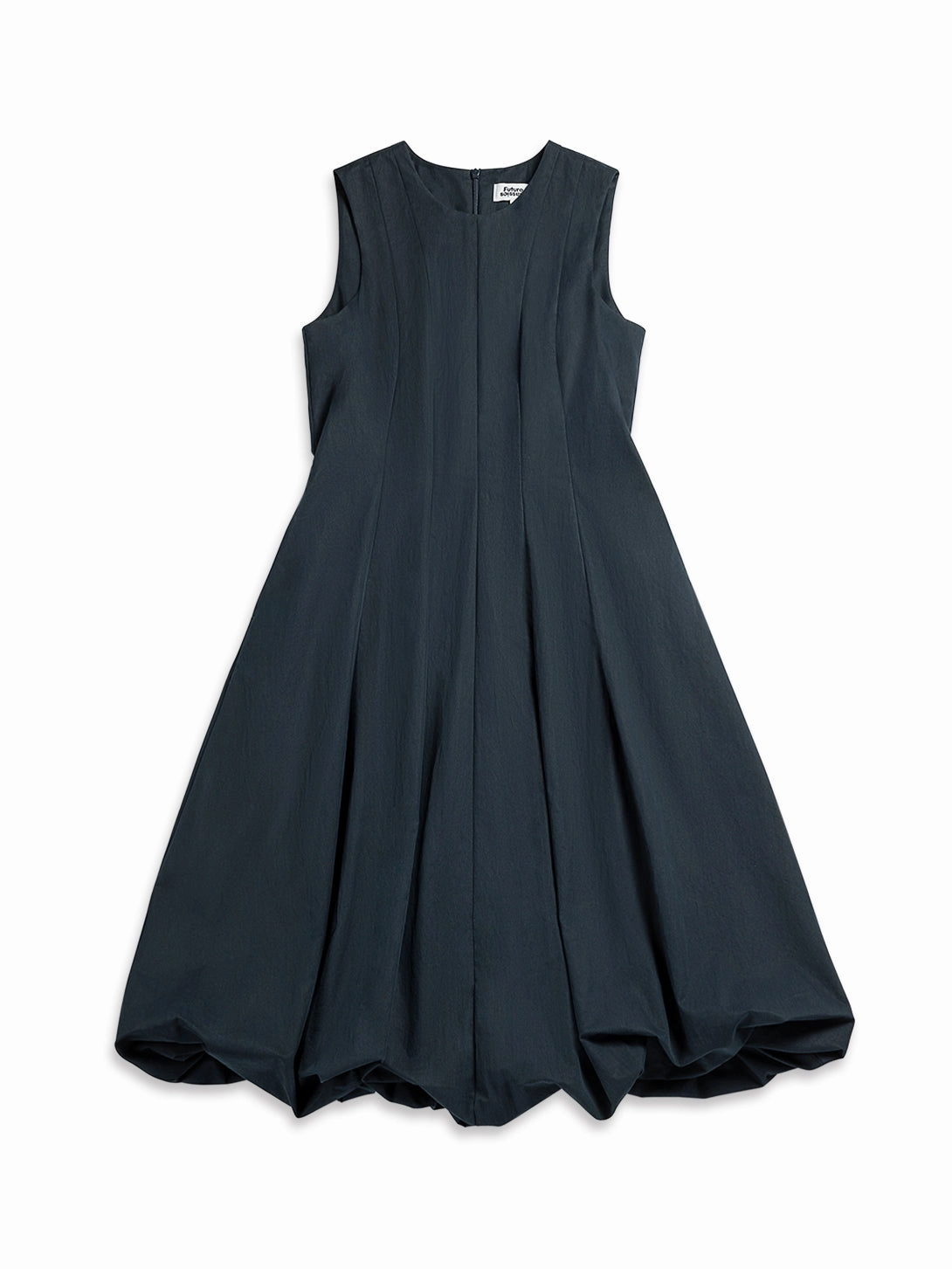 Panel Balloon Dress Mesh-Sleeve Bright Mood