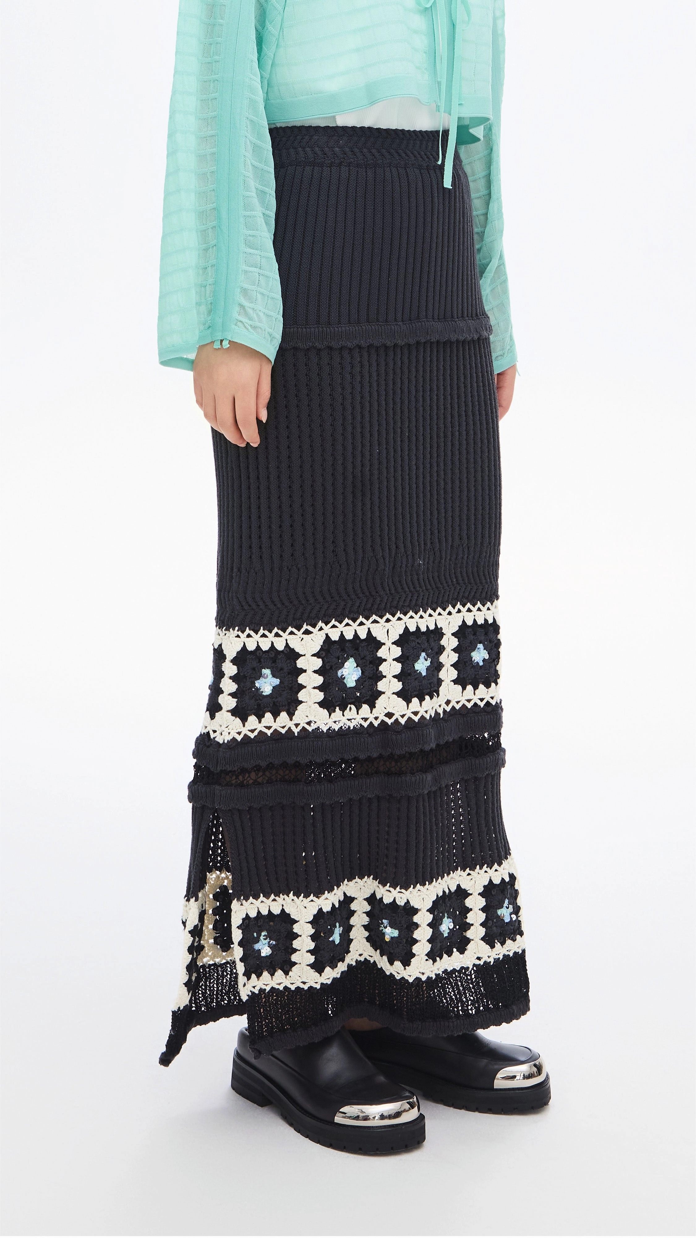 Formal Event Beaded Knit Skirt