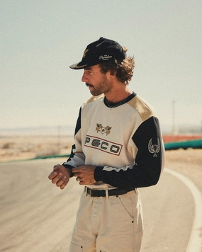 Soft Touch Texture ReinforcedHems Paradise Trophy Racing Jersey - Ecru