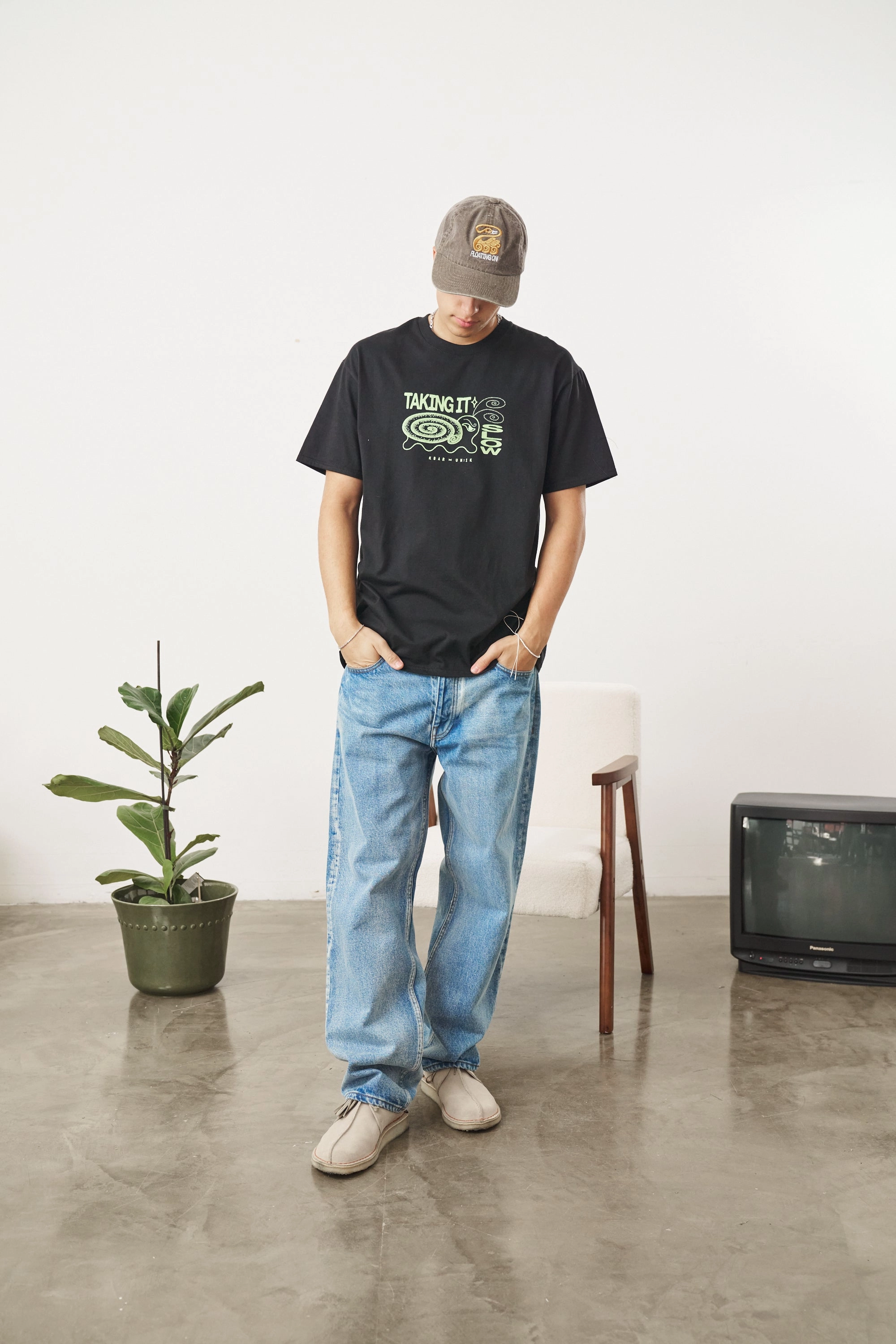 KBAR X UN:IK 'Taking It Slow' Tee - Black Comfy Apparel Travel Essential