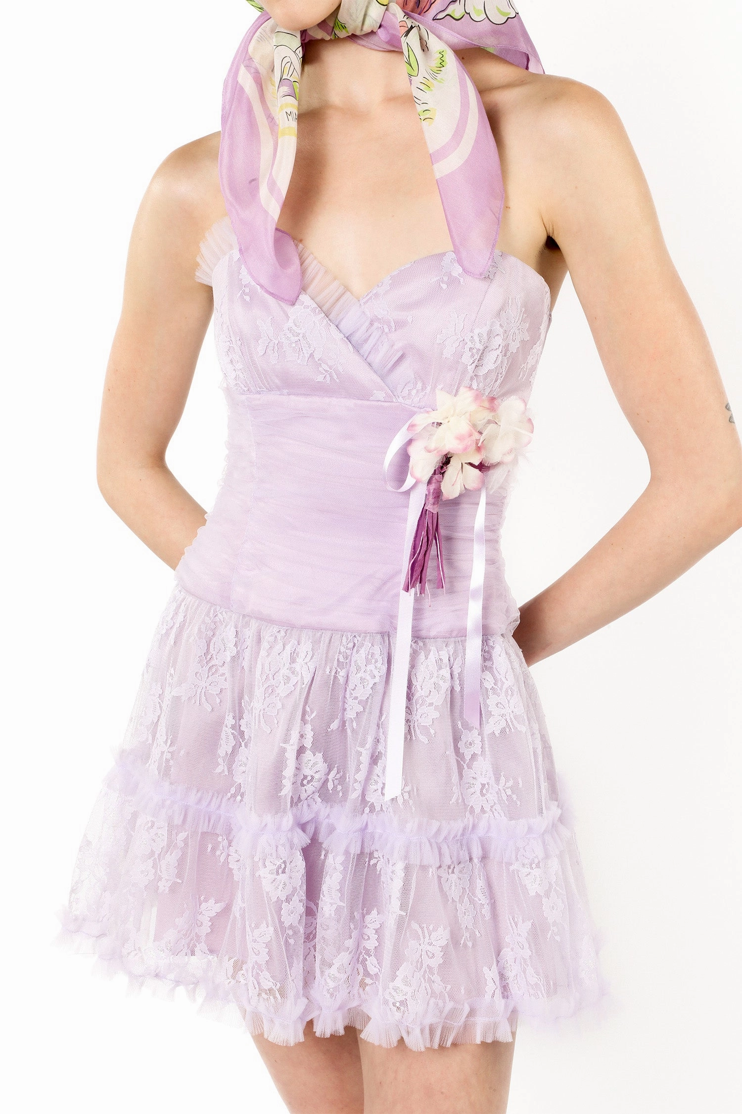 Petal Zone Smooth Curve Party Girl Strapless Tulle and Lace Dress