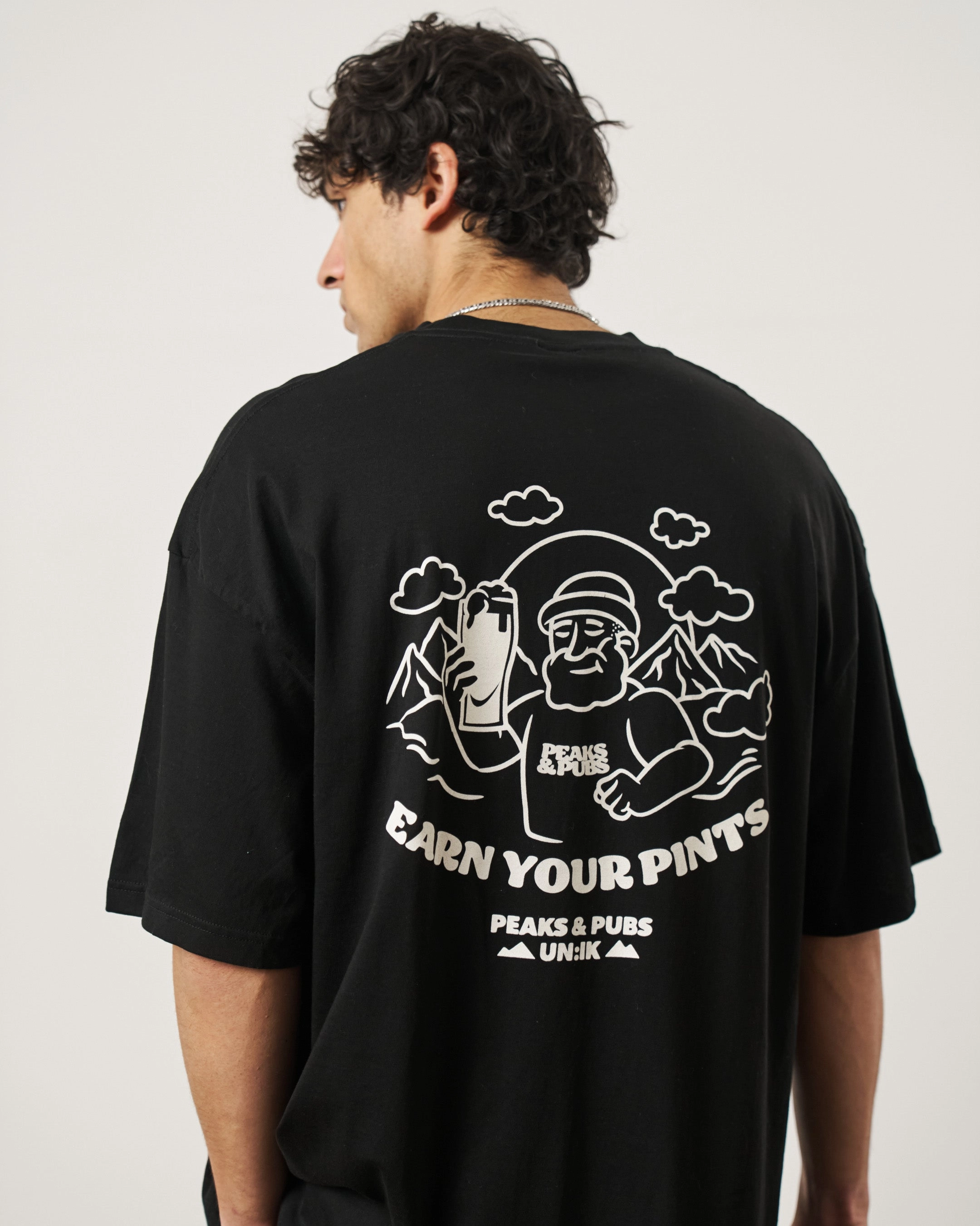 Peaks & Pubs 'Earn Your Pints' Tee - Black Classic timelessness budget-friendly