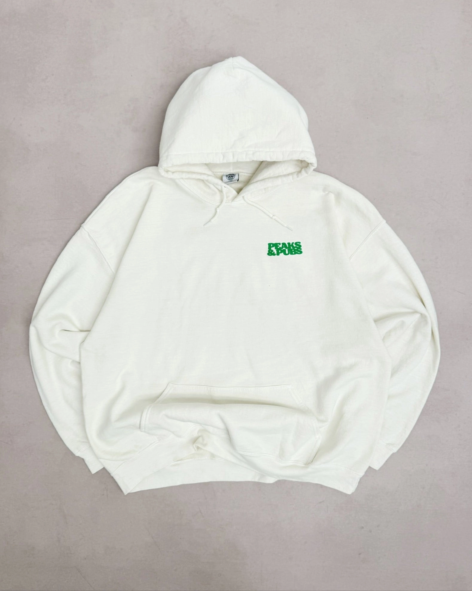 Diwali wear Peaks & Pubs 'Earn Your Pints' Washed Hoodie - Ecru