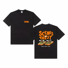 Peaks & Pubs 'Scenes on Toast' Tee - Black Tagless Comfort Thermal Regulating Layer