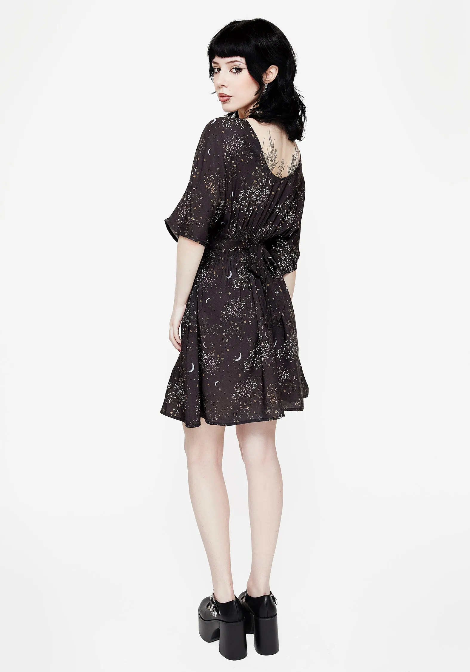Peaseblossom Celestial Tie Back Mini Dress Vibe Choice