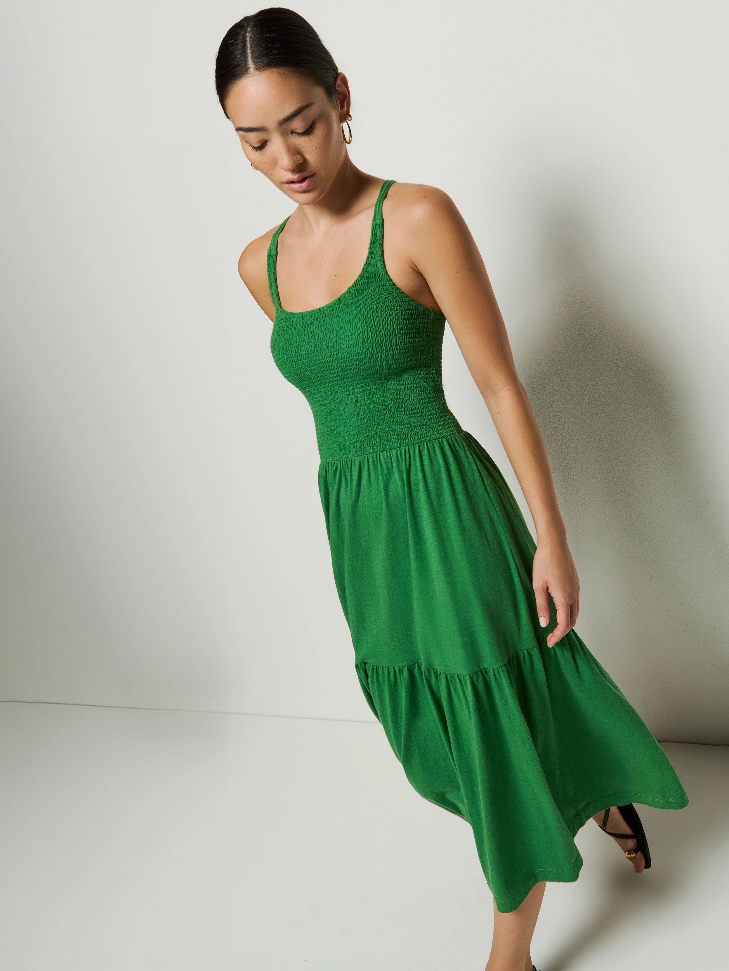 Cut-Out-Detail Penelope Smocked Midi