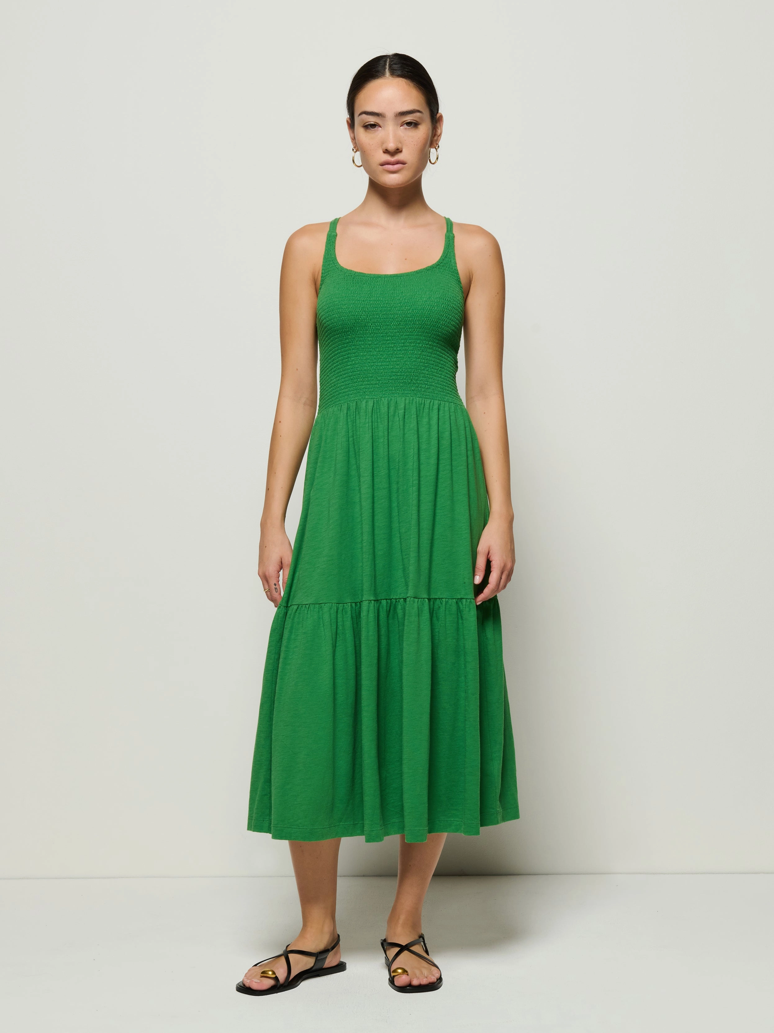Neutral Feel Sleek Appearance Penelope Smocked Midi