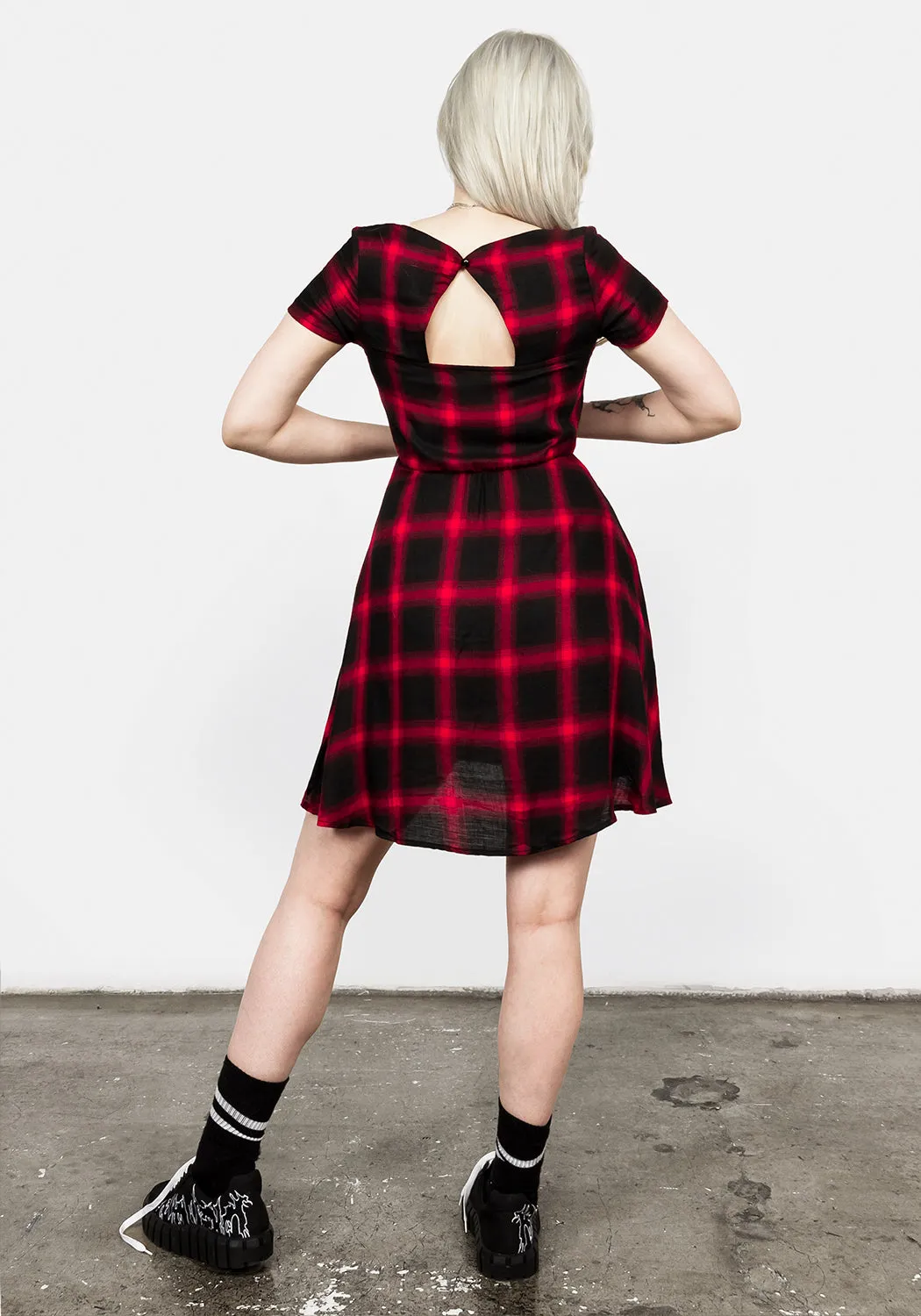 Smooth Feel Warm Undertone Pennyroyal Red Check Dress