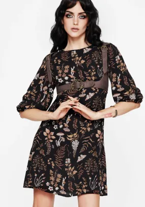 Luthien Shoulder Button Detail Mini Smock Dress Easy Layers Chill Vibes
