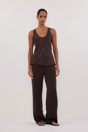 Anti Bacterial Treatment clean look PERCY BITTER CHOC SILK PANT