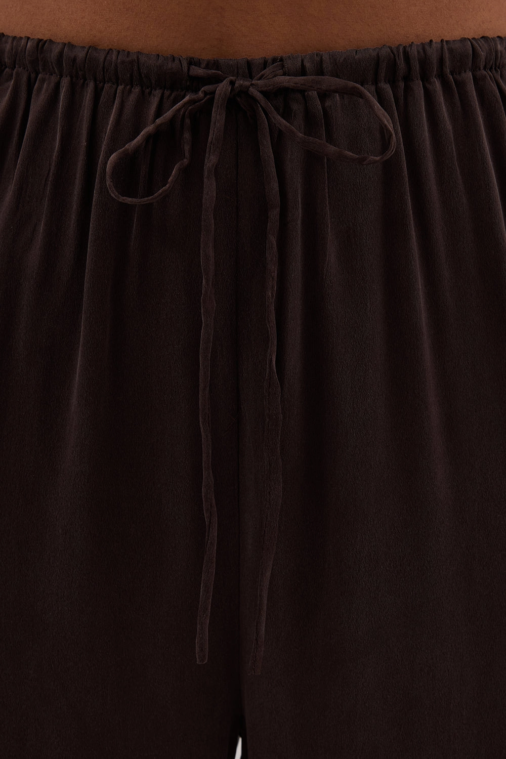 Wrinkle Free Fabric PERCY BITTER CHOC SILK PANT