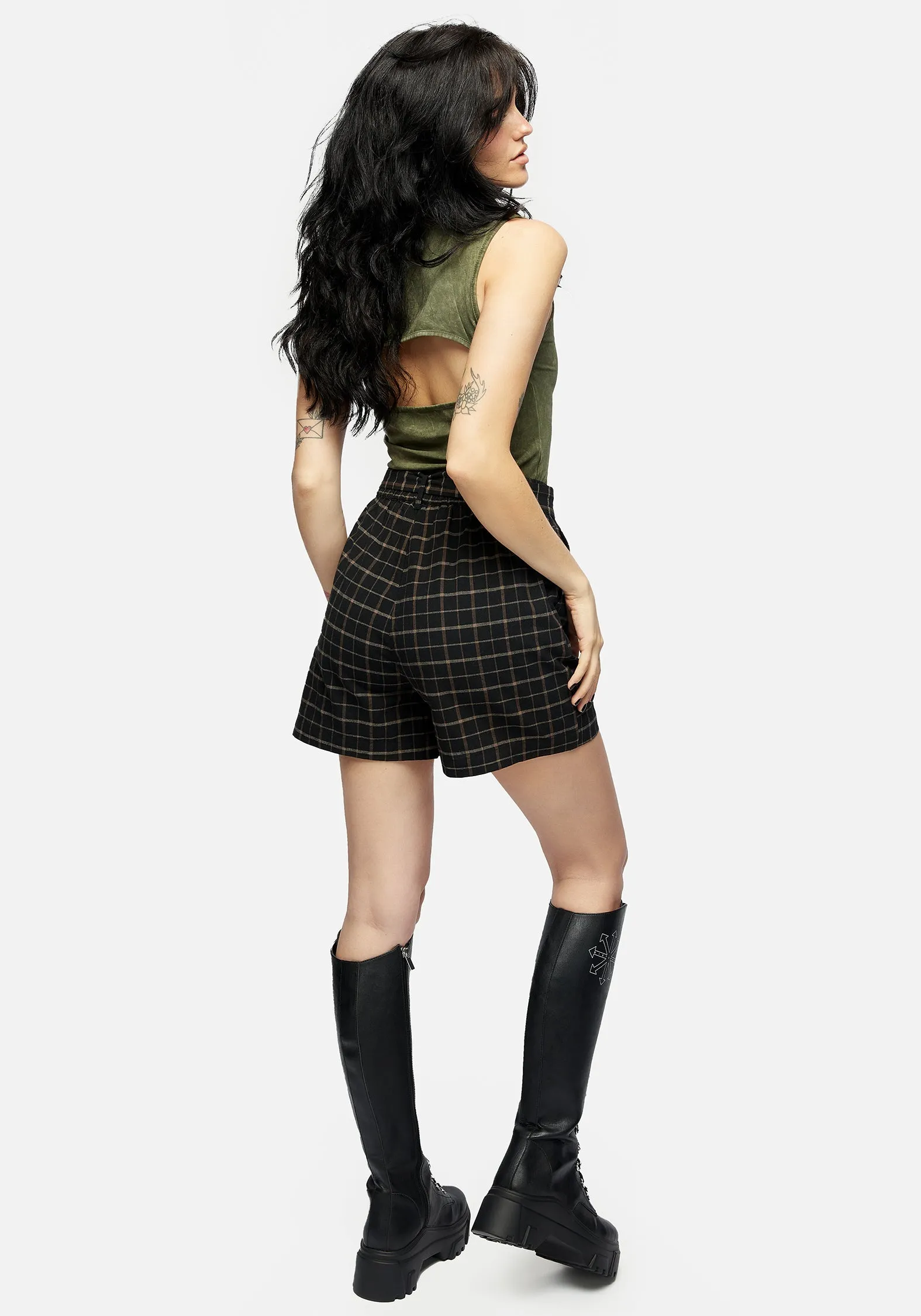 colorful Stretch Comfort Ransom Tie Waist Shorts