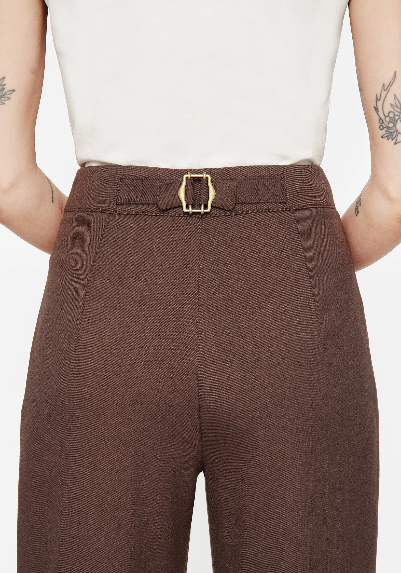 Marwood Acorn Embroidered Button Up Waist Balloon Trouser Comfortable Layers