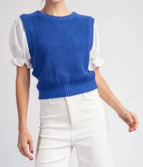Winter Ready Wear Shanna Sweater Top In Royal Blue
