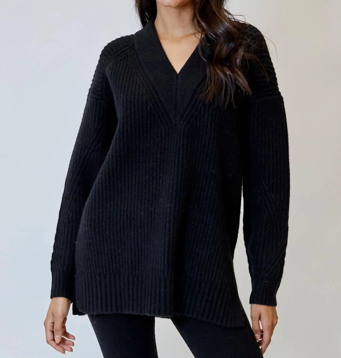 Fashionable Layering Cold Weather Bailey Sweater In Black