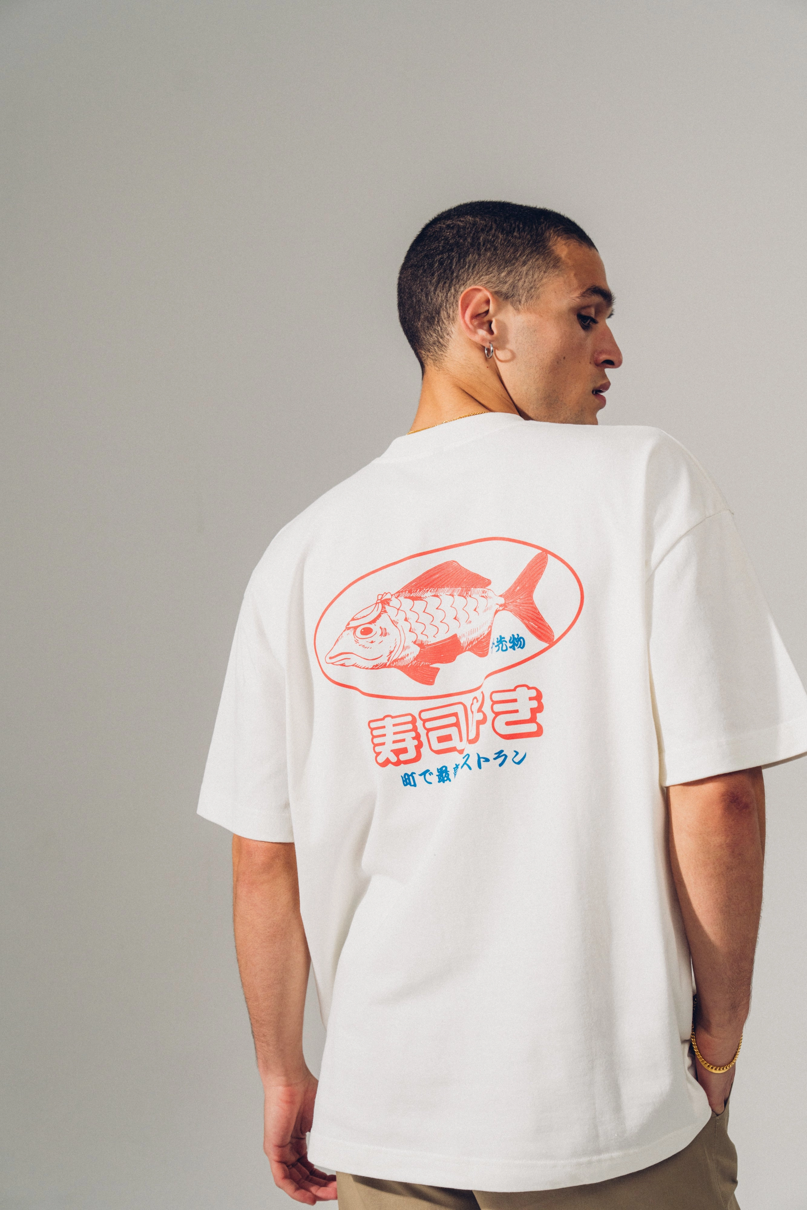 A Thousand Futures 'Sushi Lover' Tee - Vintage White Versatile Option Summer Favorite