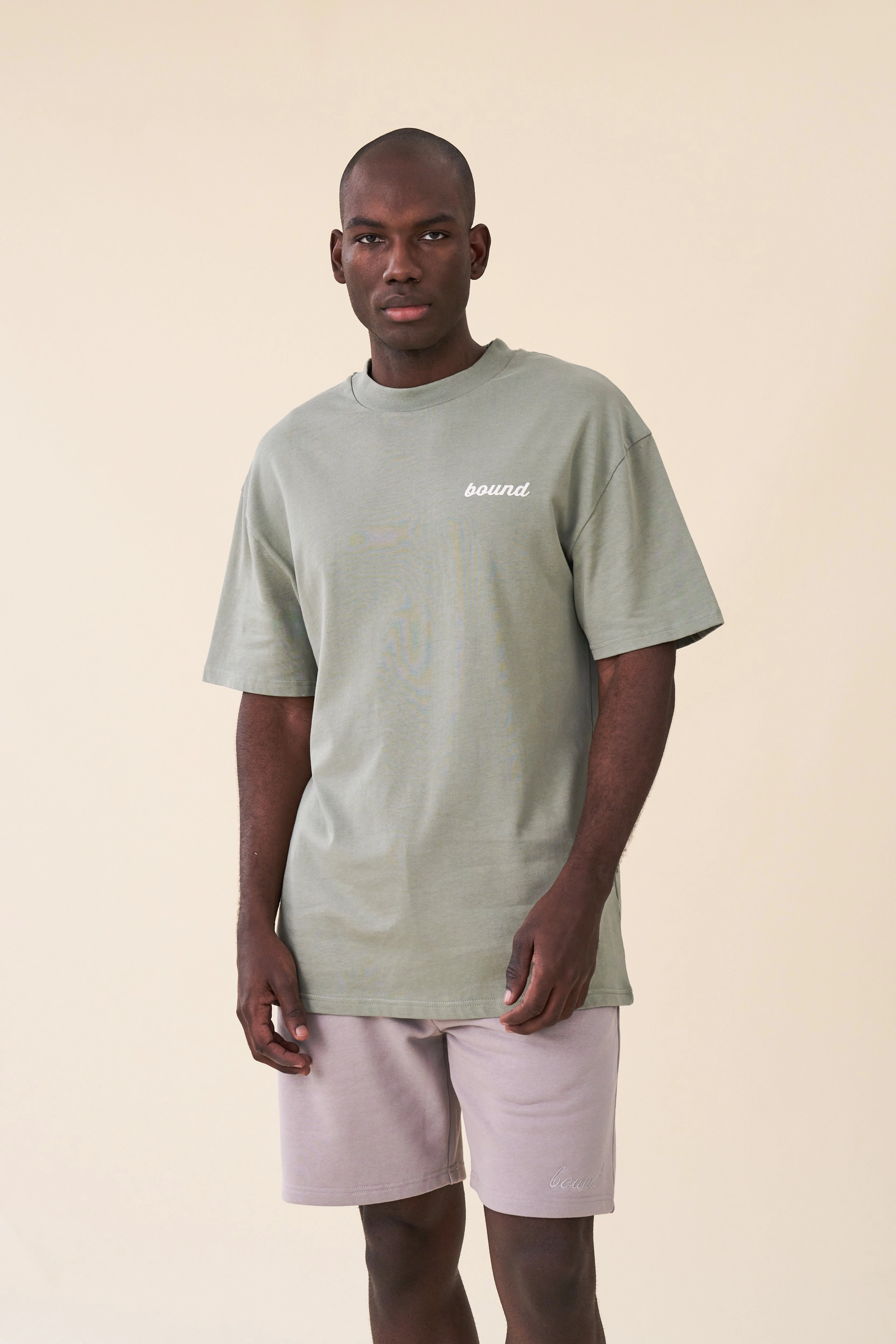 Versatile Layering Piece bound 'Hatch' Tee - Sage