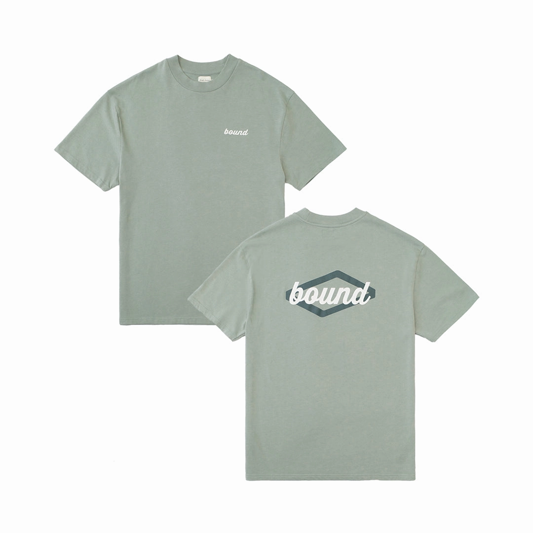 Retro Versatile Style Trend bound 'Hatch' Tee - Sage