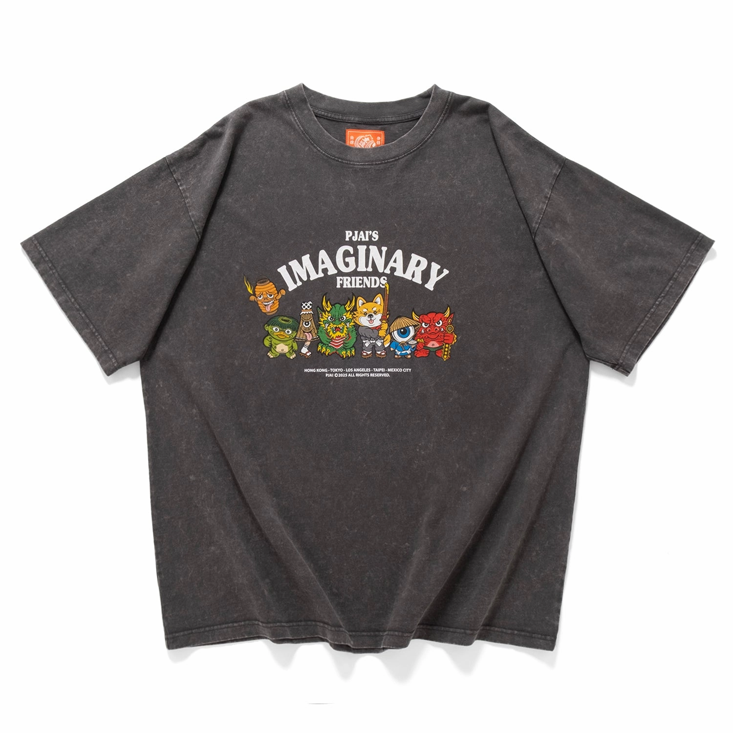 (EX617) Characters Graphic Washed Tee Yoga flexibility