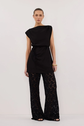 Side zipper LOULA BLACK LACE PANT