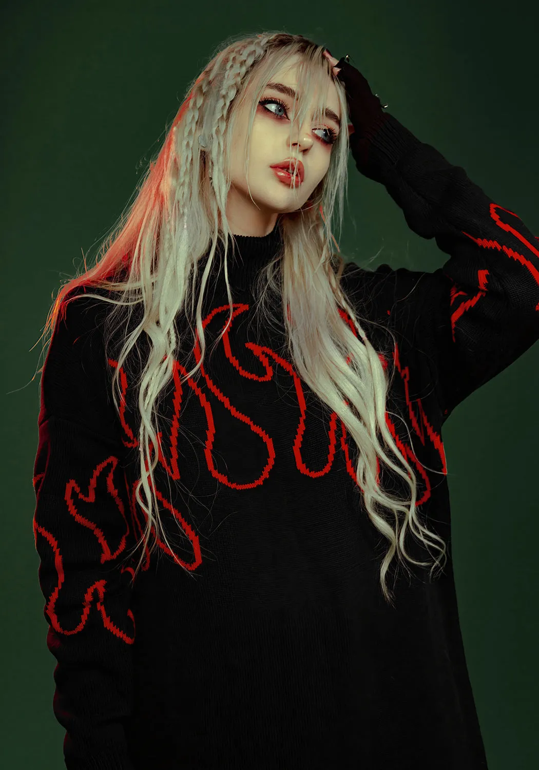 Fall Inspired Calm Energy Blaze Oversized Jumper Dress
