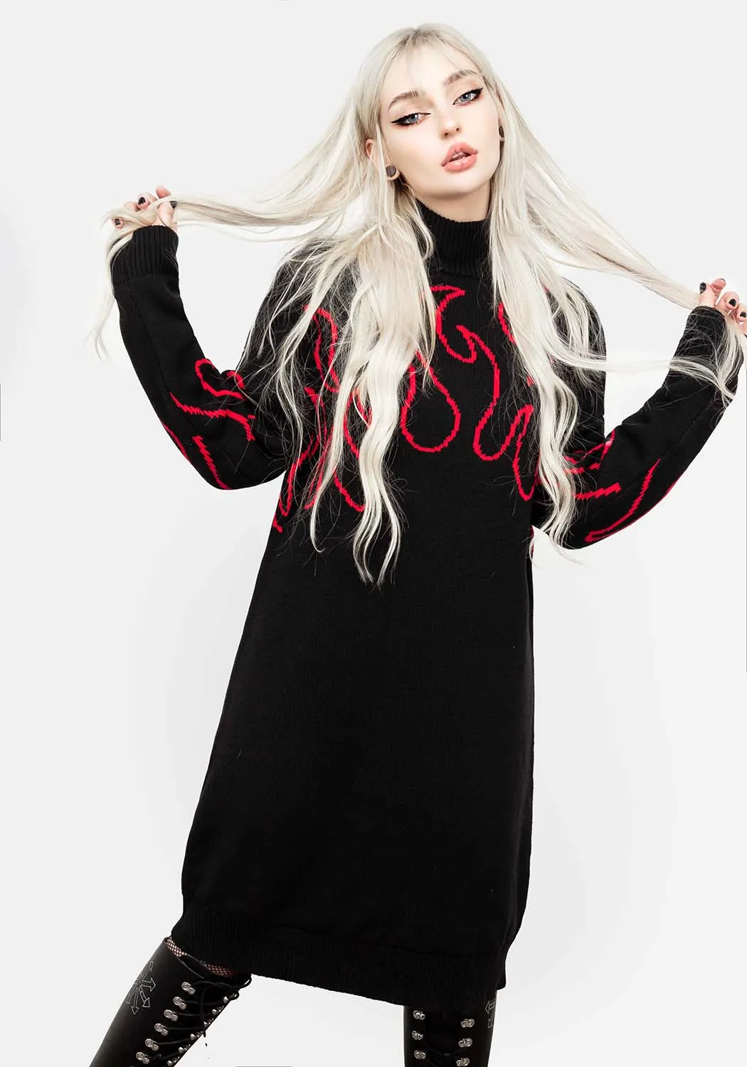 Chic Layered Wear Blaze Oversized Jumper Dress