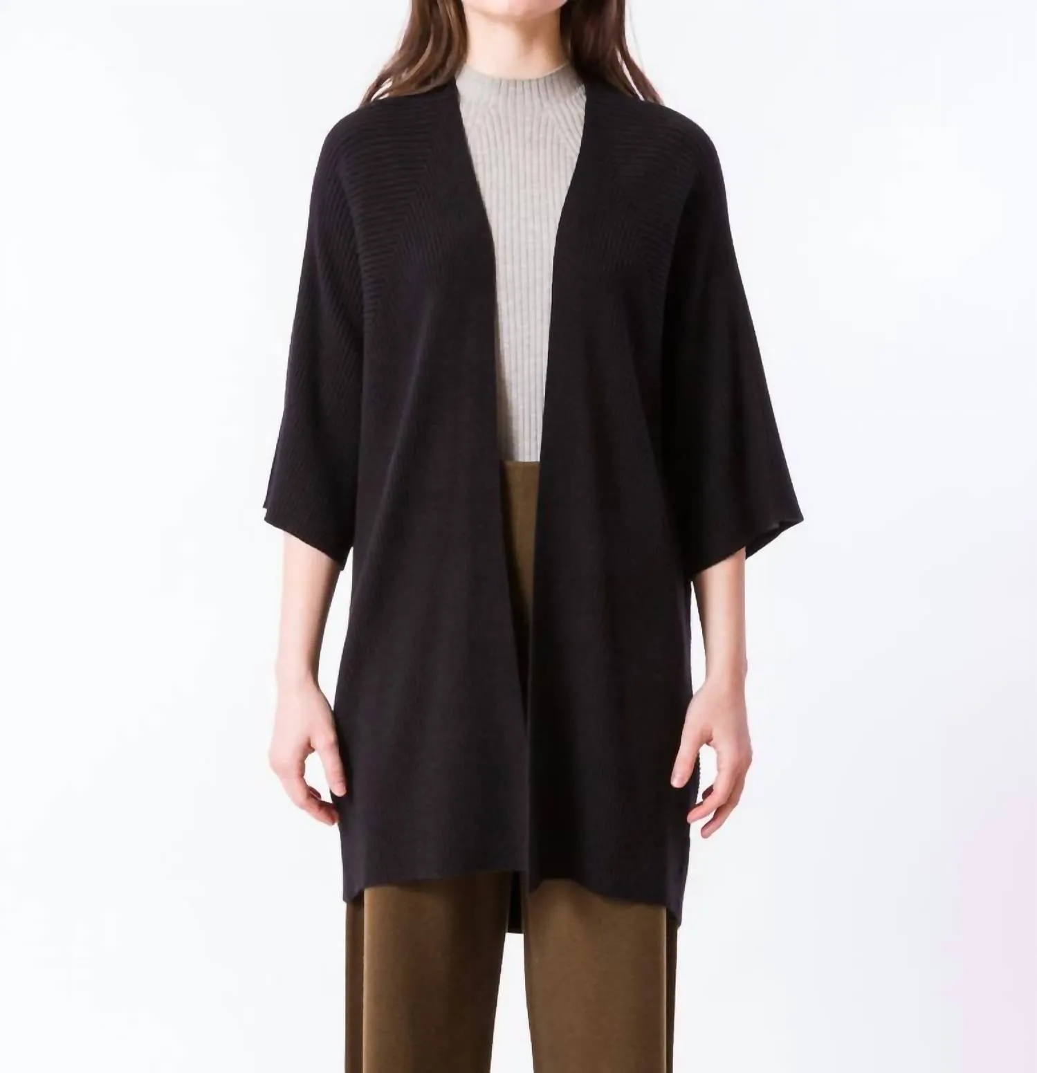 Ergonomic Sleeve Engineering Miko Cardigan In Black