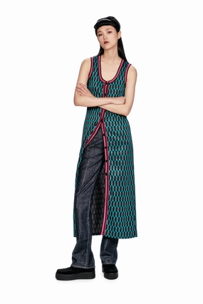 Timeless Piece Glitter Geo Jacquard Long Vest