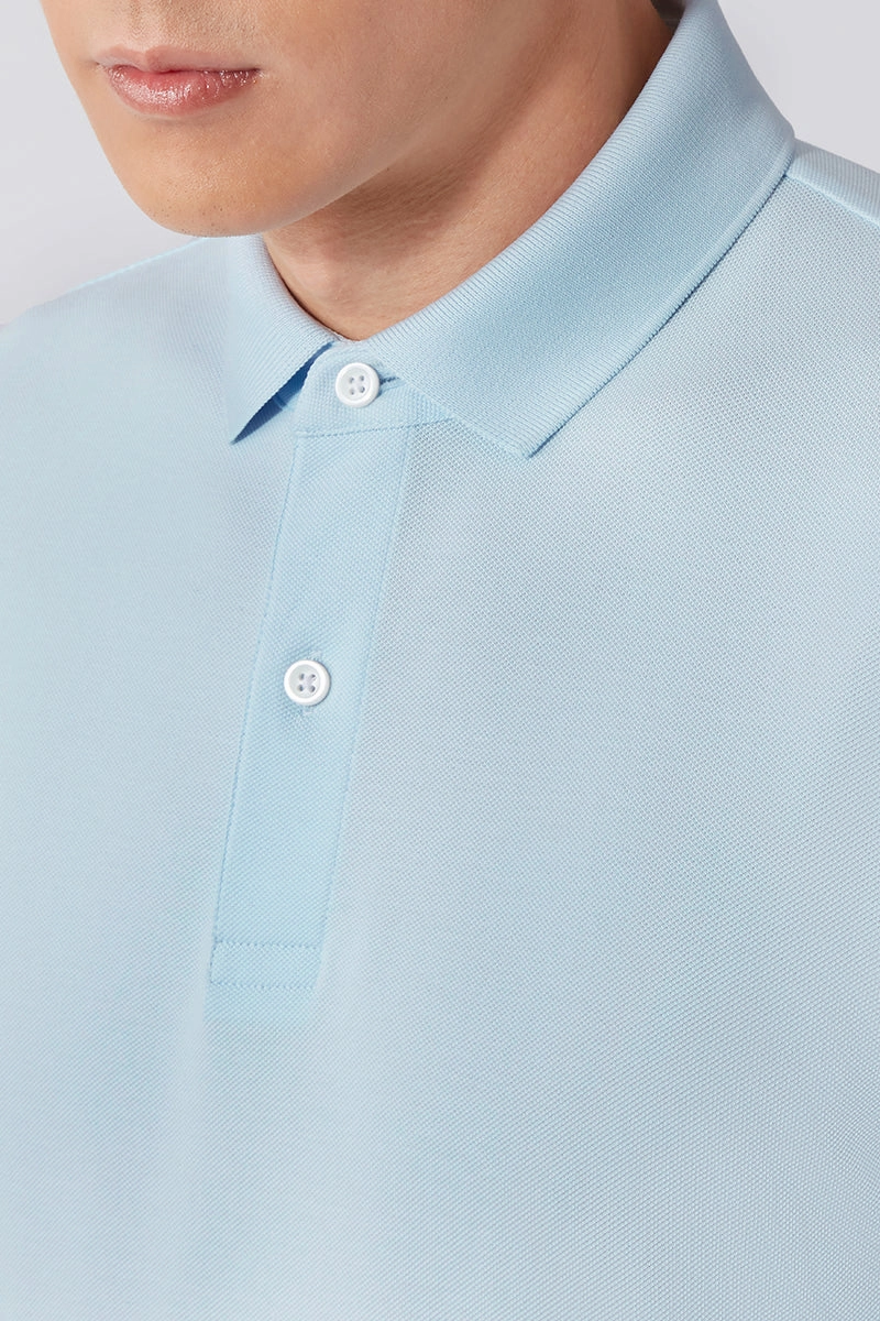 VISDRY? Pique Polo | Light Blue BLE237 Sleek Design