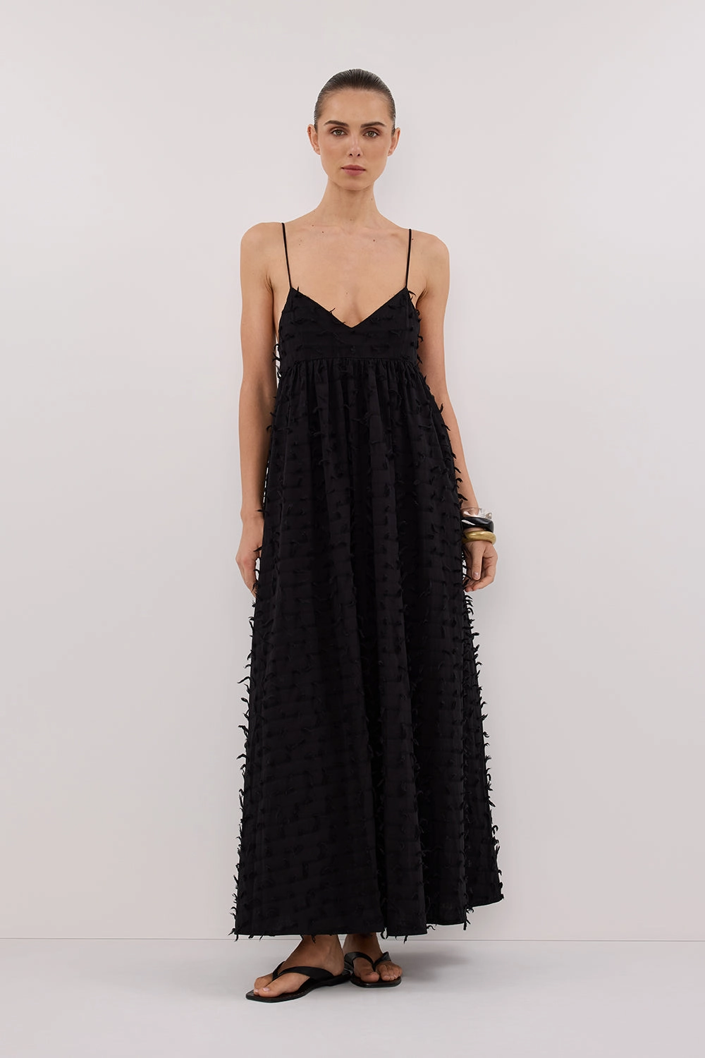 Work Fit Youth Charm PALOMA BLACK BABYDOLL MIDI DRESS