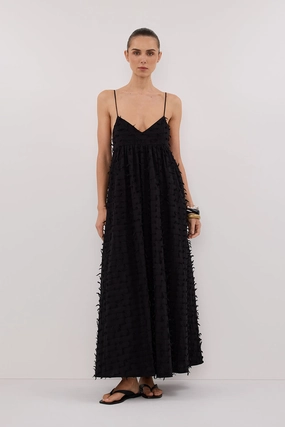 Work Fit Youth Charm PALOMA BLACK BABYDOLL MIDI DRESS