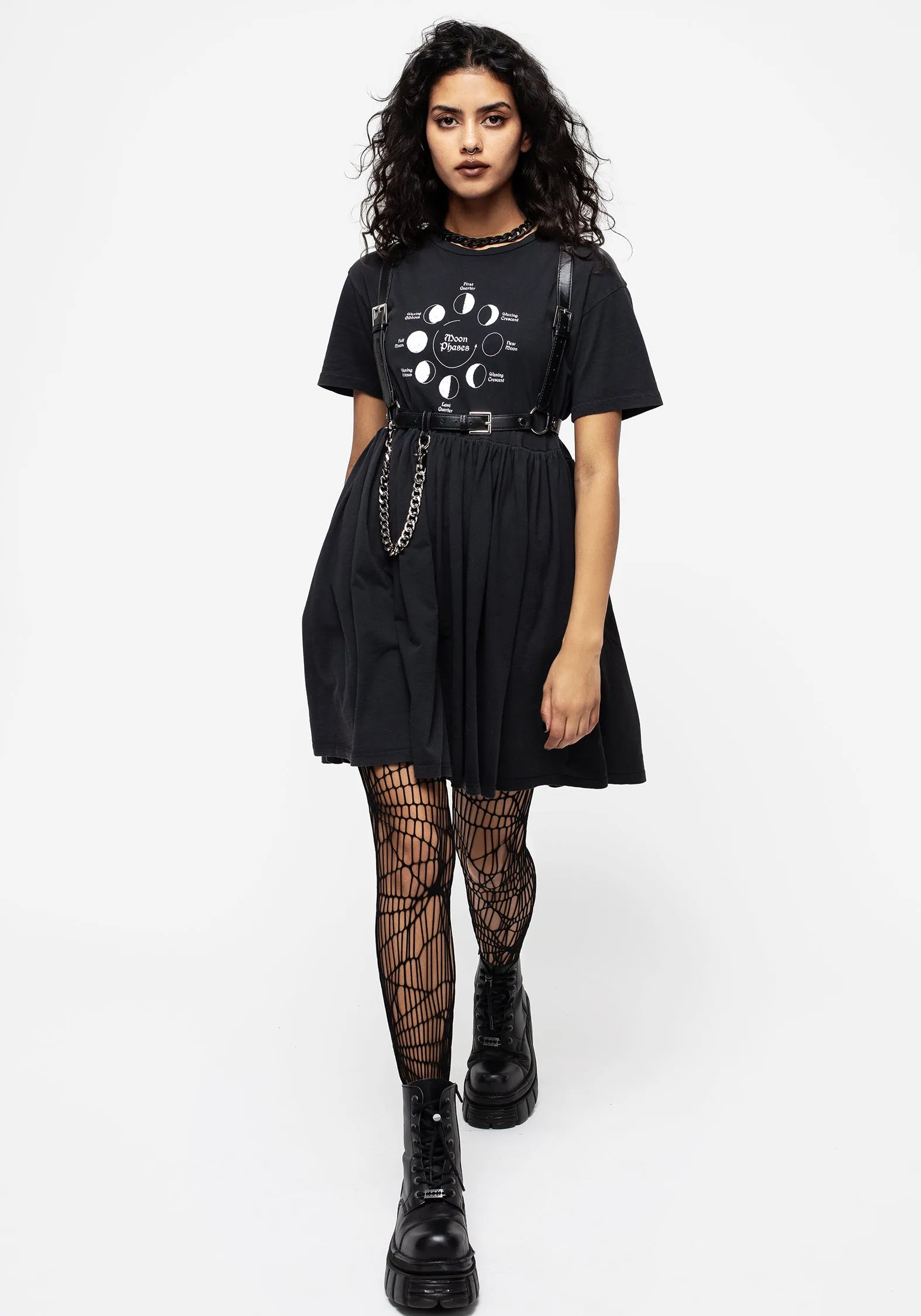 Event Safe Phase Graphic Print Mini Skater Dress