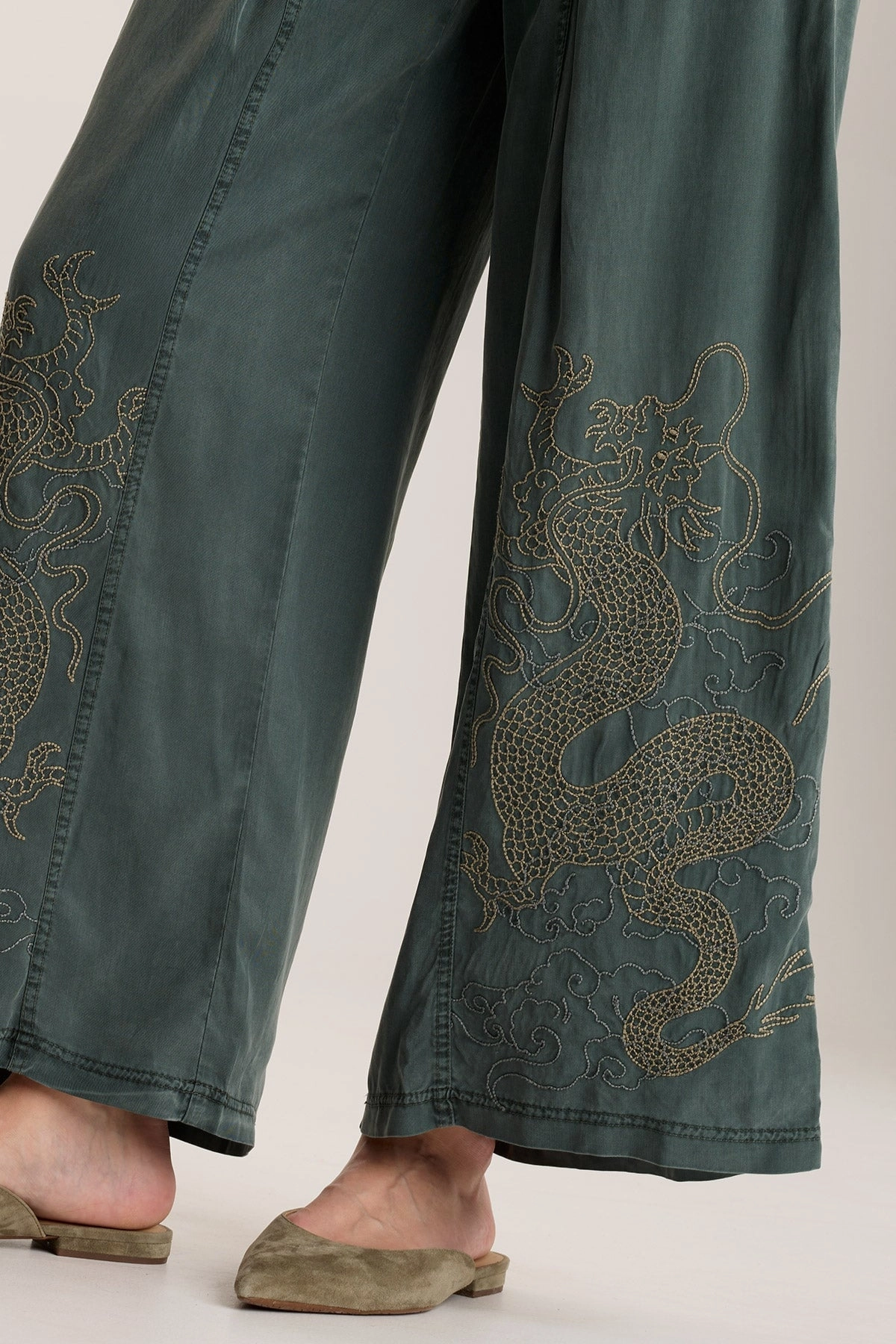 Phedora Twill Embroidered Wide Leg Pant Adventure Ready